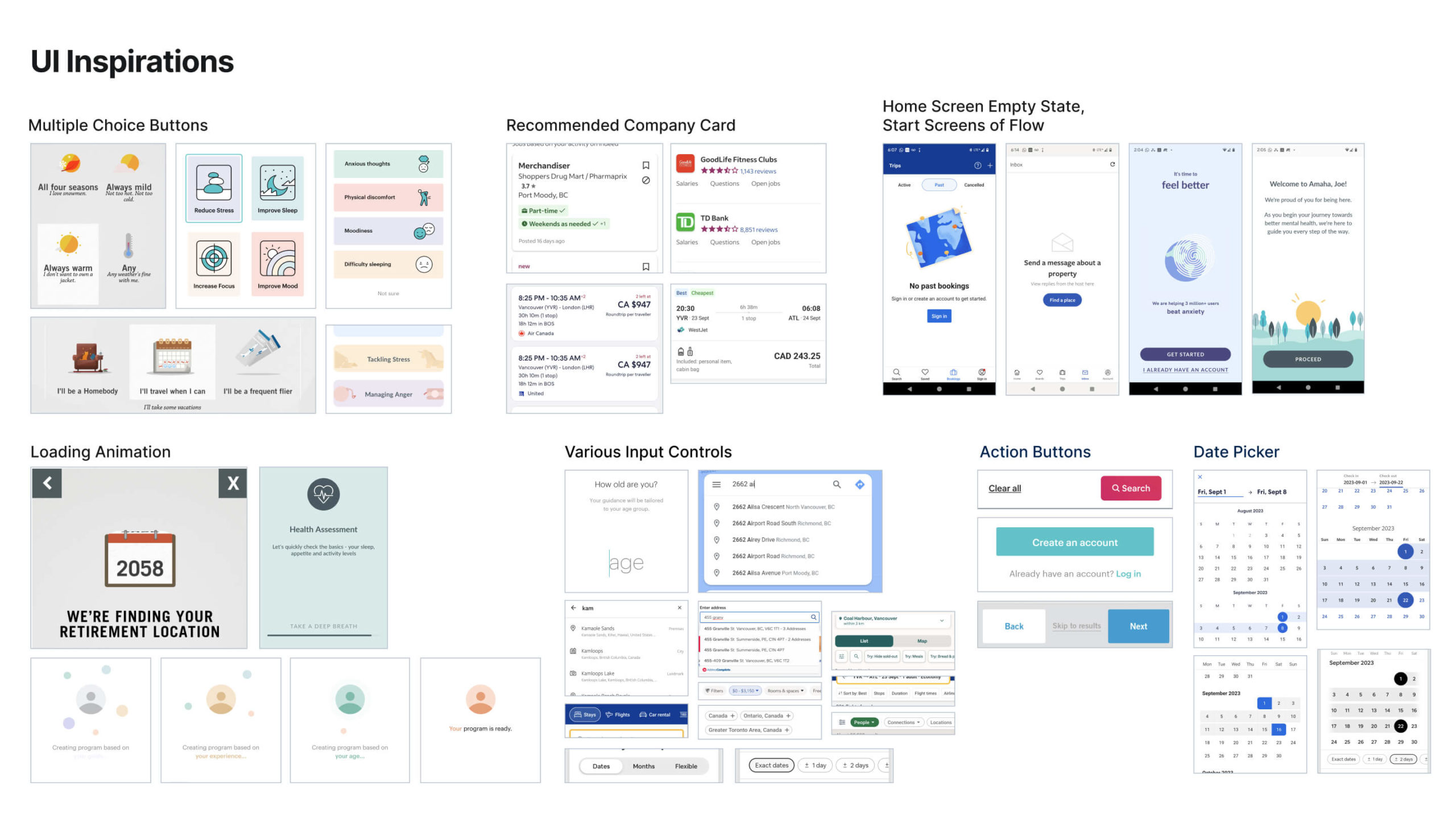 UI Inspiration Board