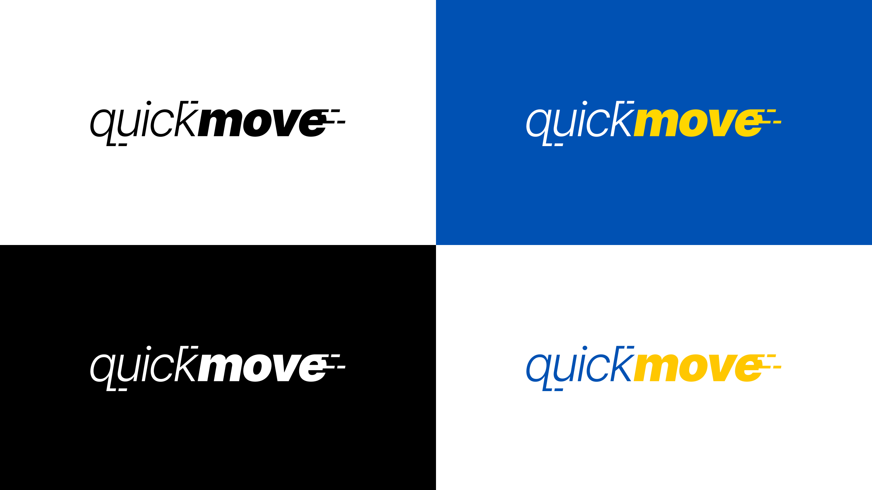 Image specimens of the QuickMove logo, final version
